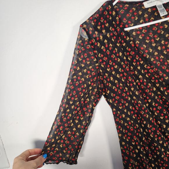 Diane Von Furstenberg Maternity Silk‎ Top M Retro Designer - Picture 3 of 7